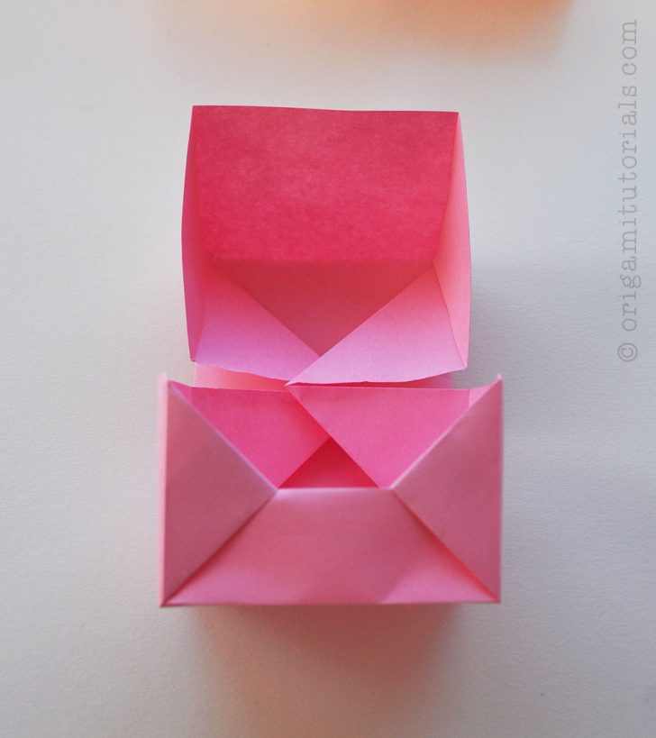 Origami Boxes With Lids One Piece Box With Lid Origami Tutorials 8366