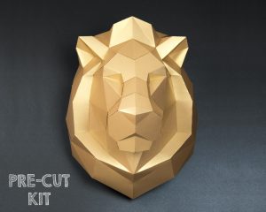 3D Origami Crafts 3d Wall Art Papercraft Lion 3d Origami Craft Kit Mindfulness Gift Mens Gift
