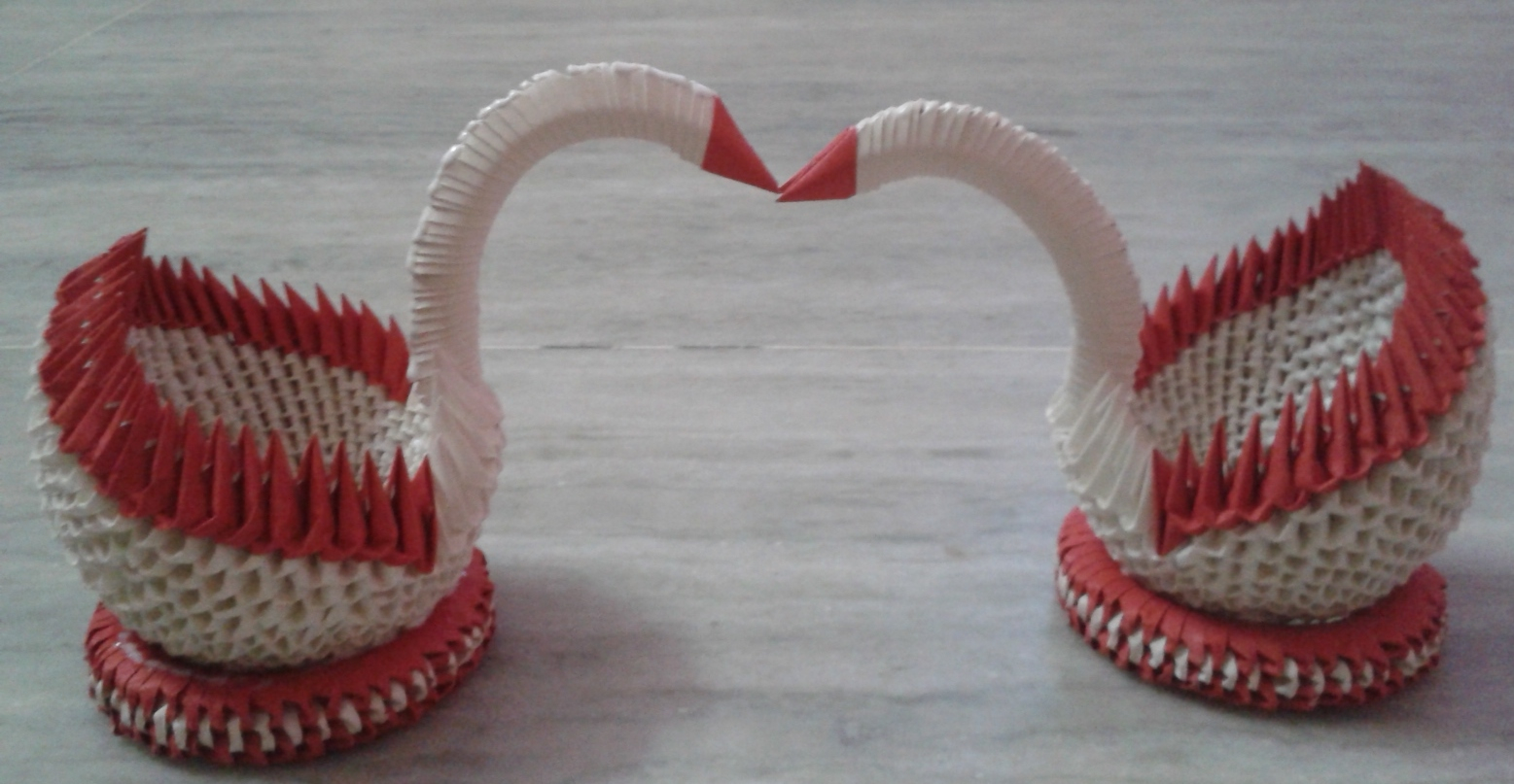 3D Origami Crafts Paper Craft Ideas 3d Origami Swan In Red And White Combination