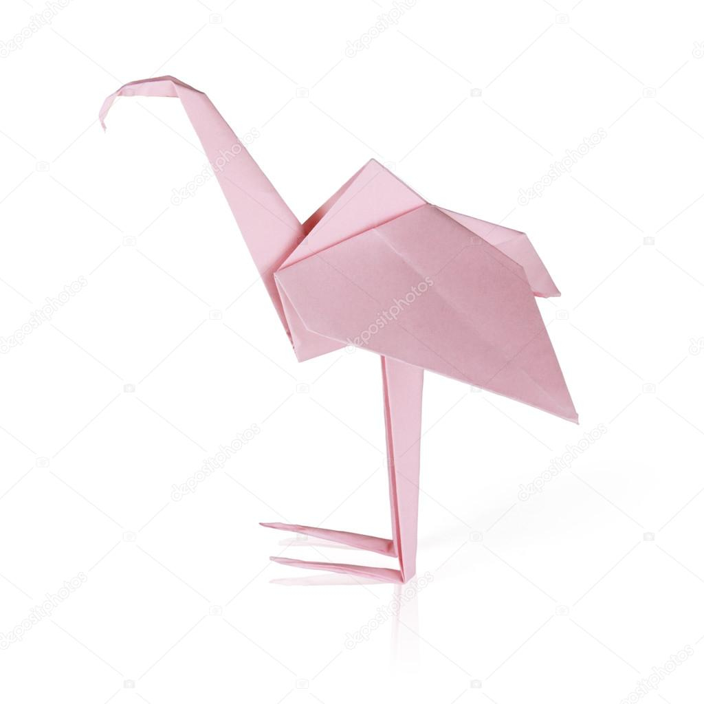 3D Origami Flamingo