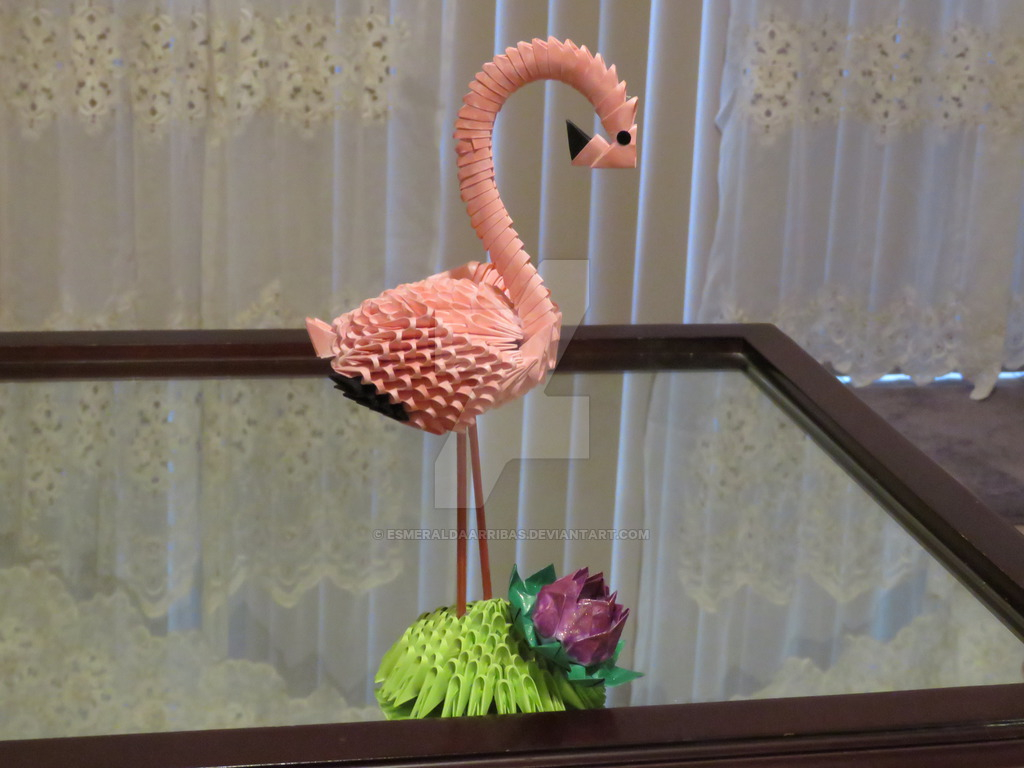 3D Origami Flamingo 3d Origami Flamingo Esmeraldaarribas On Deviantart