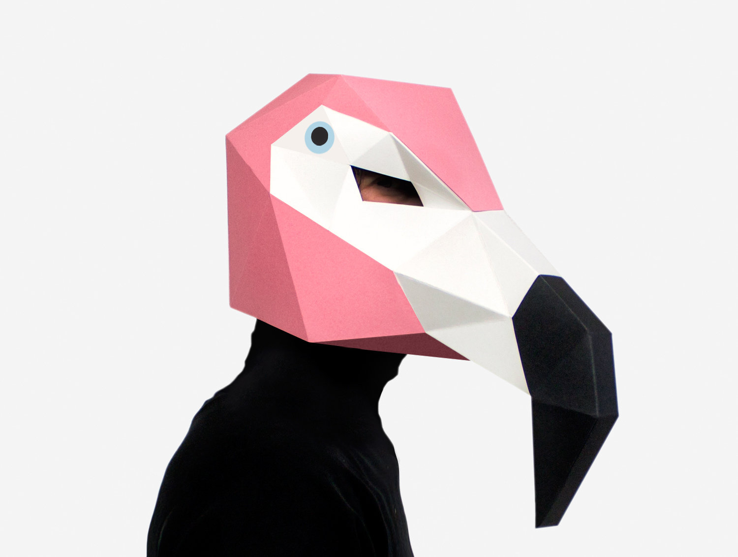 3D Origami Flamingo Diy Flamingo Mask Bird Mask 3d Paper Craft Template Halloween Mask Printable Paper Mask Instant Pdf Download Low Poly Origami Bird