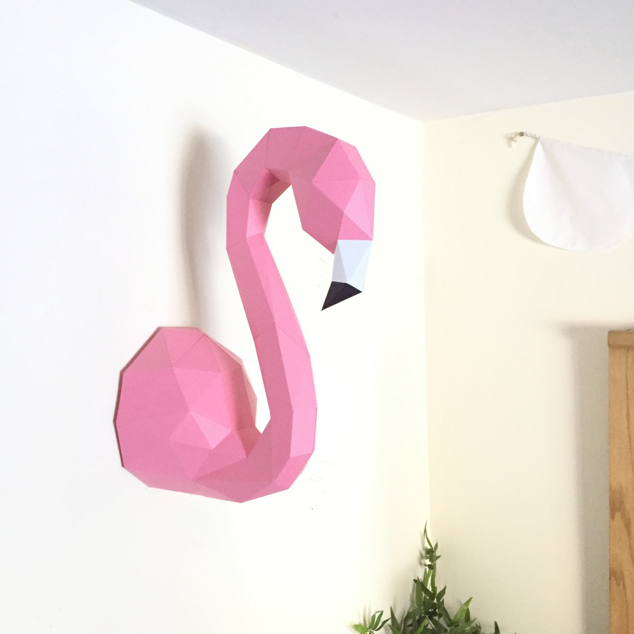 3D Origami Flamingo Flamingo 3d Papercraft Kit Ready To Build Flamant Rose