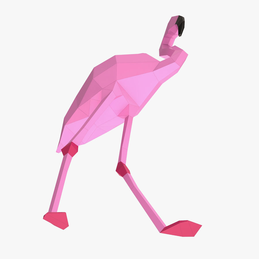 3D Origami Flamingo Flamingo Papercraft 3d Model 10 Unknown Obj Max Free3d