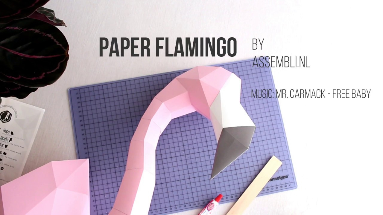 3D Origami Flamingo How To Make The Paper Flamingo Assembli