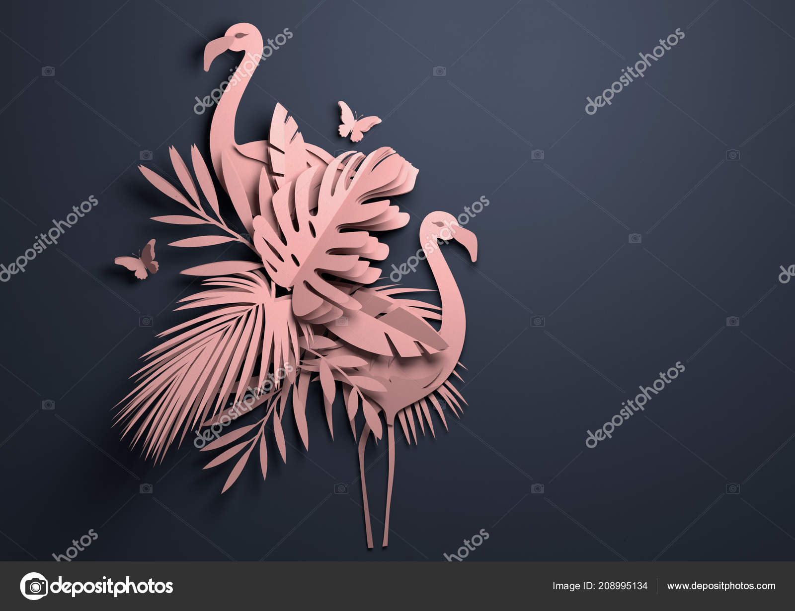3D Origami Flamingo