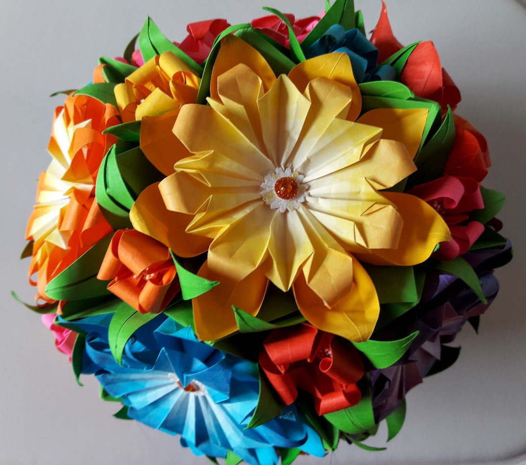 3D Origami Flower 3d Origami Flower Ball 1