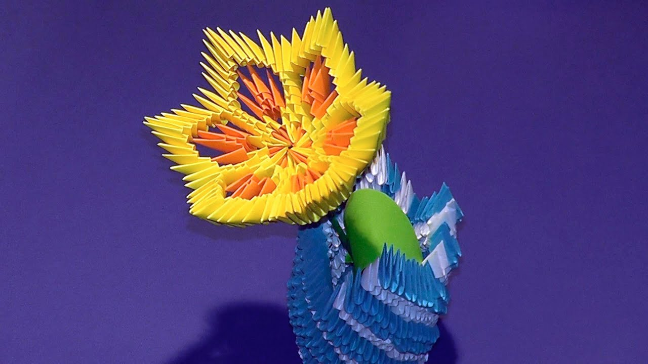 3D Origami Flower 3d Origami Flower Lily Lotus Tutorial