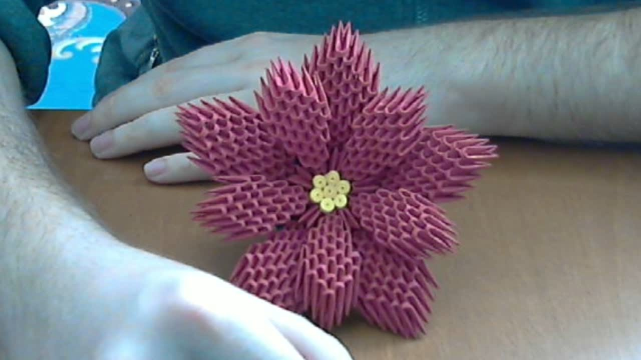 3D Origami Flower 3d Origami Flower Tutorial Poinsettia Flower