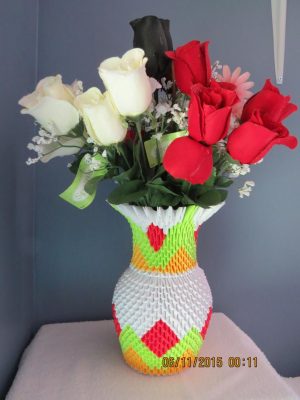 3D Origami Flower 3d Origami Flower Vase Handcrafted Flower Vase