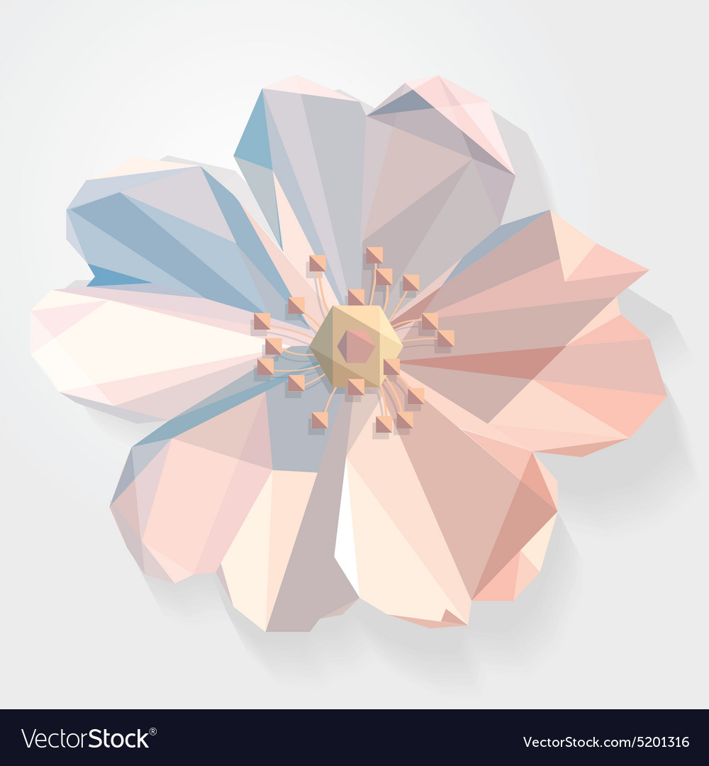 3D Origami Flower 3d Origami Low Polygon Flower