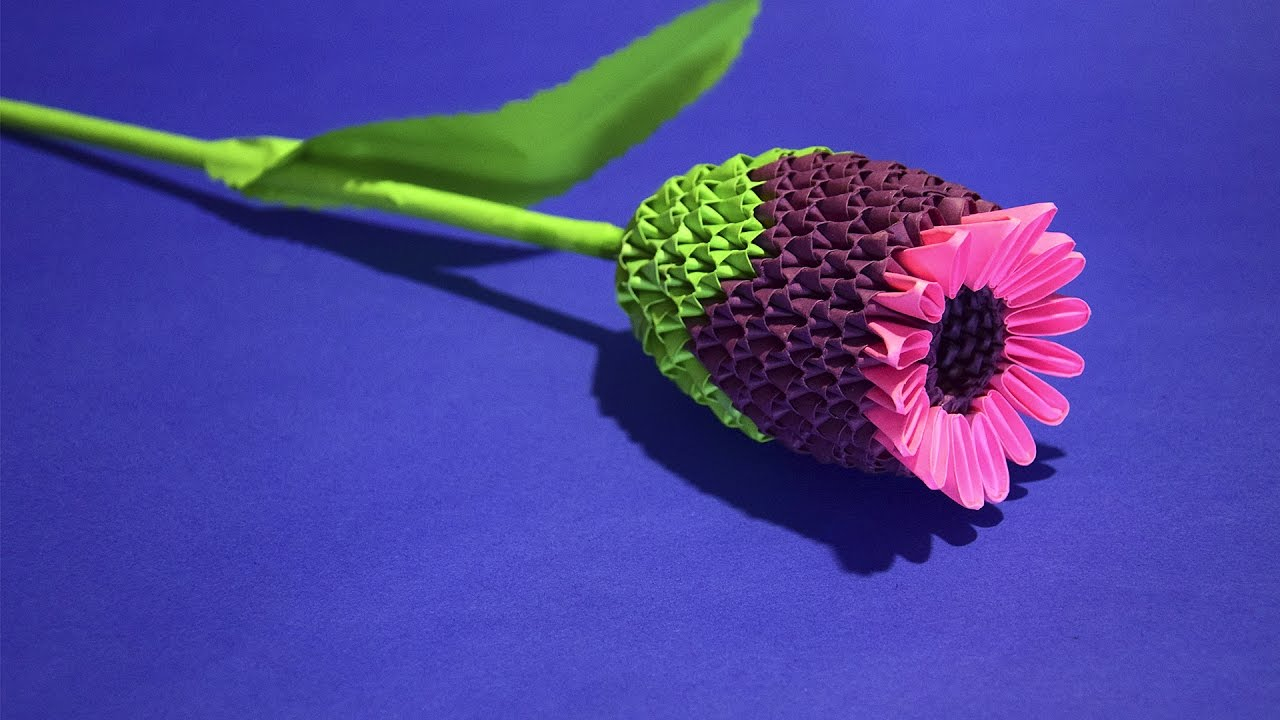 3D Origami Flower How To Make 3d Origami A Wonderful Flower Thistle Tutorial