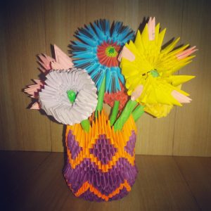 3D Origami Flower Madushis Crafts 3d Origami Flower Vase