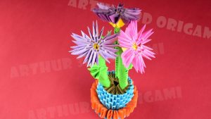 3D Origami Flower Pot How To Make Flowers In A Pot From Paper 3d Origami