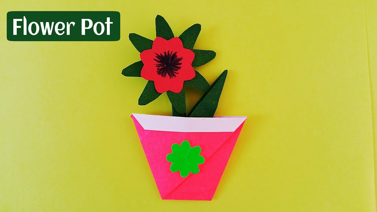 3D Origami Flower Pot Paper Flower Pot Terizyasamayolver