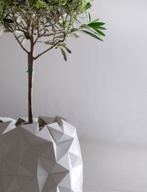 3D Origami Flower Pot Shape Shifting Origami Inspired Pots Grow With Your Plant Demilked