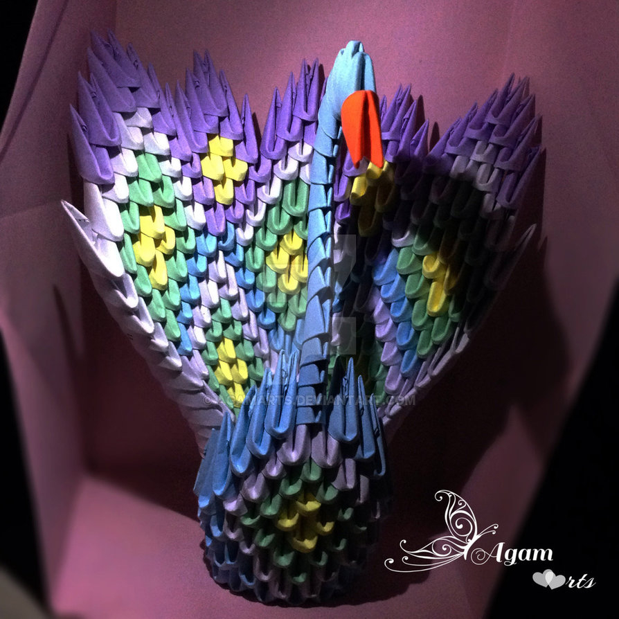 3D Origami Peacock 3d Origami Peacock Agamarts On Deviantart
