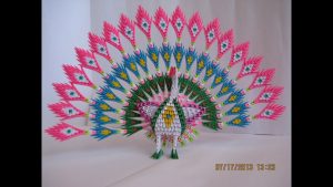 3D Origami Peacock 3d Origami Peacock With 19 Tails 1538 Pieces