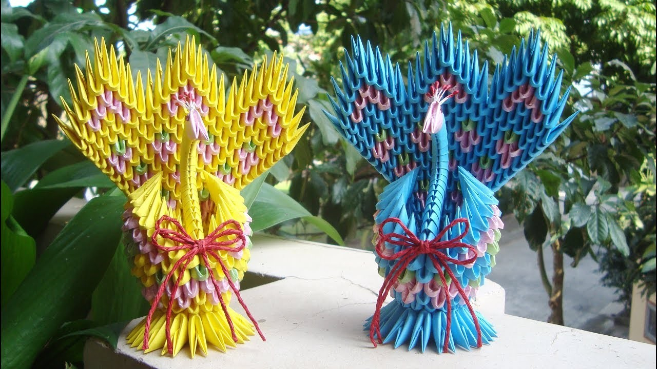 3D Origami Peacock How To Make 3d Origami Peacock V4 Diy Paper Peacock Handmade Decoration