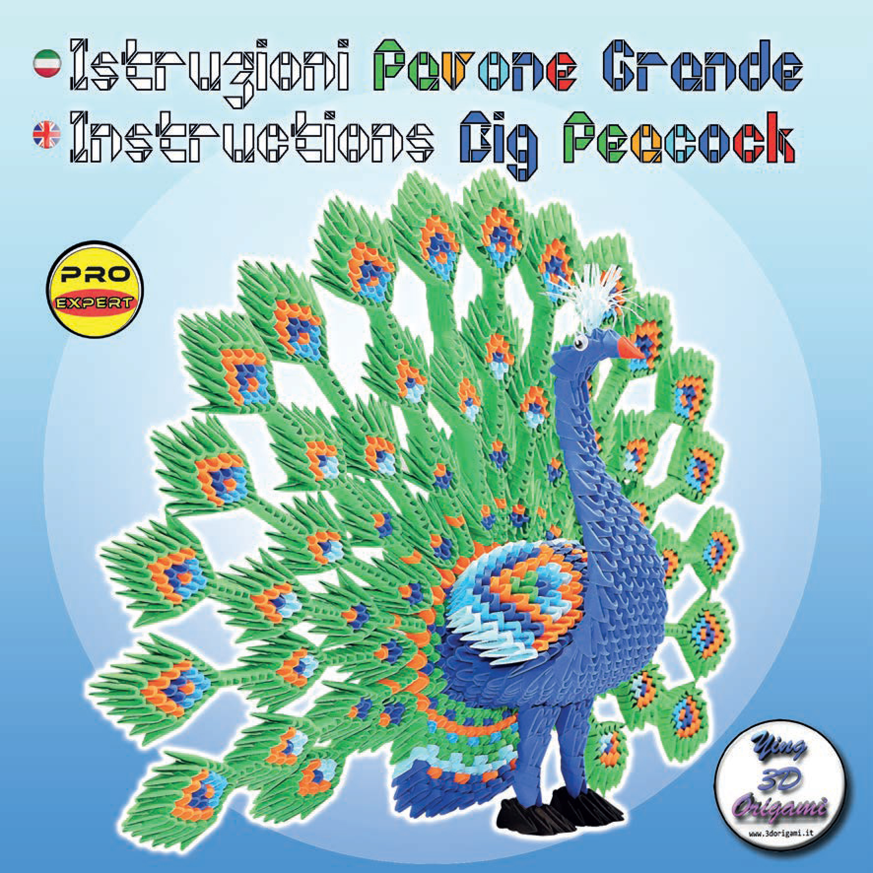 3D Origami Peacock Kit Pavone Grande Kit Big Peacock