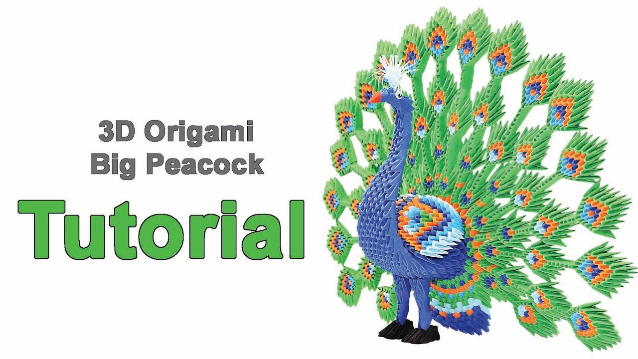 3D Origami Peacock Origami 3d Big Peacock Tutorial 132