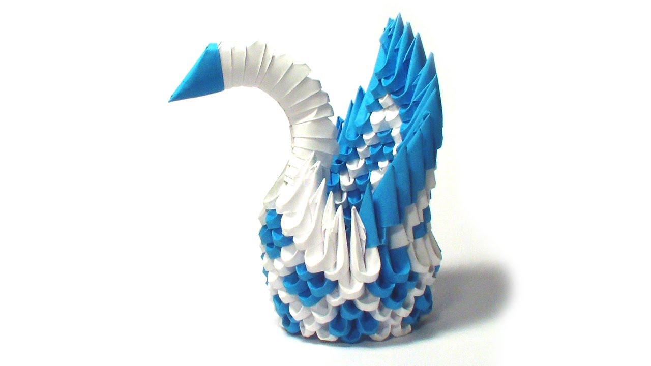 3D Origami Small Swan 3d Origami Mini Diamond Patern Swan Tutorial Youtube