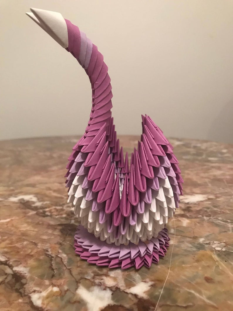 3D Origami Small Swan 3d Origami Small Swan Etsy