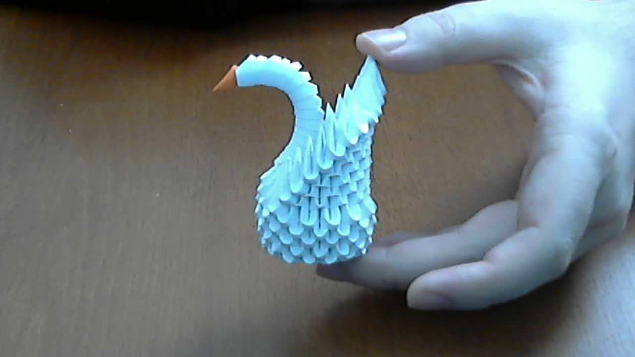 3D Origami Small Swan 3d Origami Small Swan Tutorial Model 1 Youtube