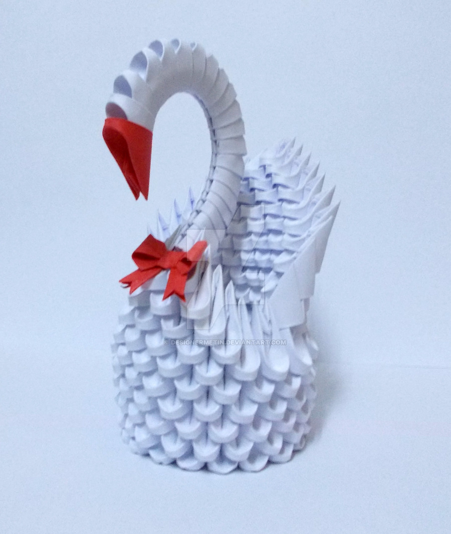3D Origami Small Swan 3d Origami White Swan 2 Designermetin On Deviantart