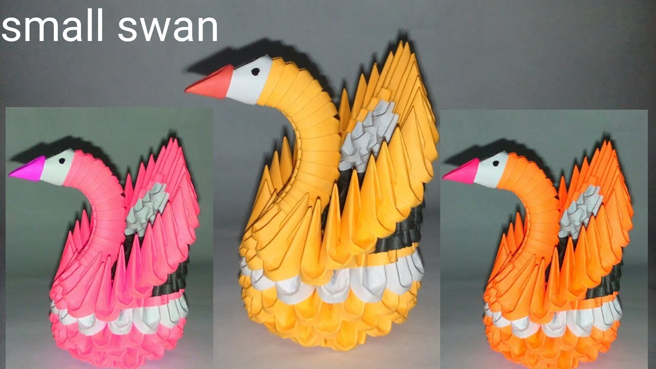 3D Origami Small Swan How To Make 3d Origami Small Swan Tutorial Youtube