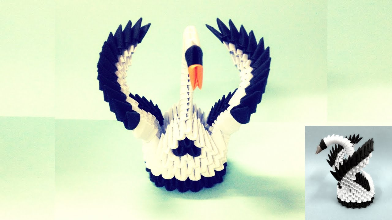 3D Origami Small Swan How To Make 3d Origami Small Swan Youtube
