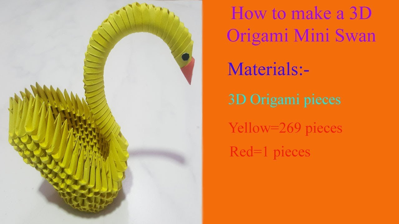 3D Origami Small Swan How To Make A 3d Origami Mini Swan Easy Tutorial Make 3d Origami