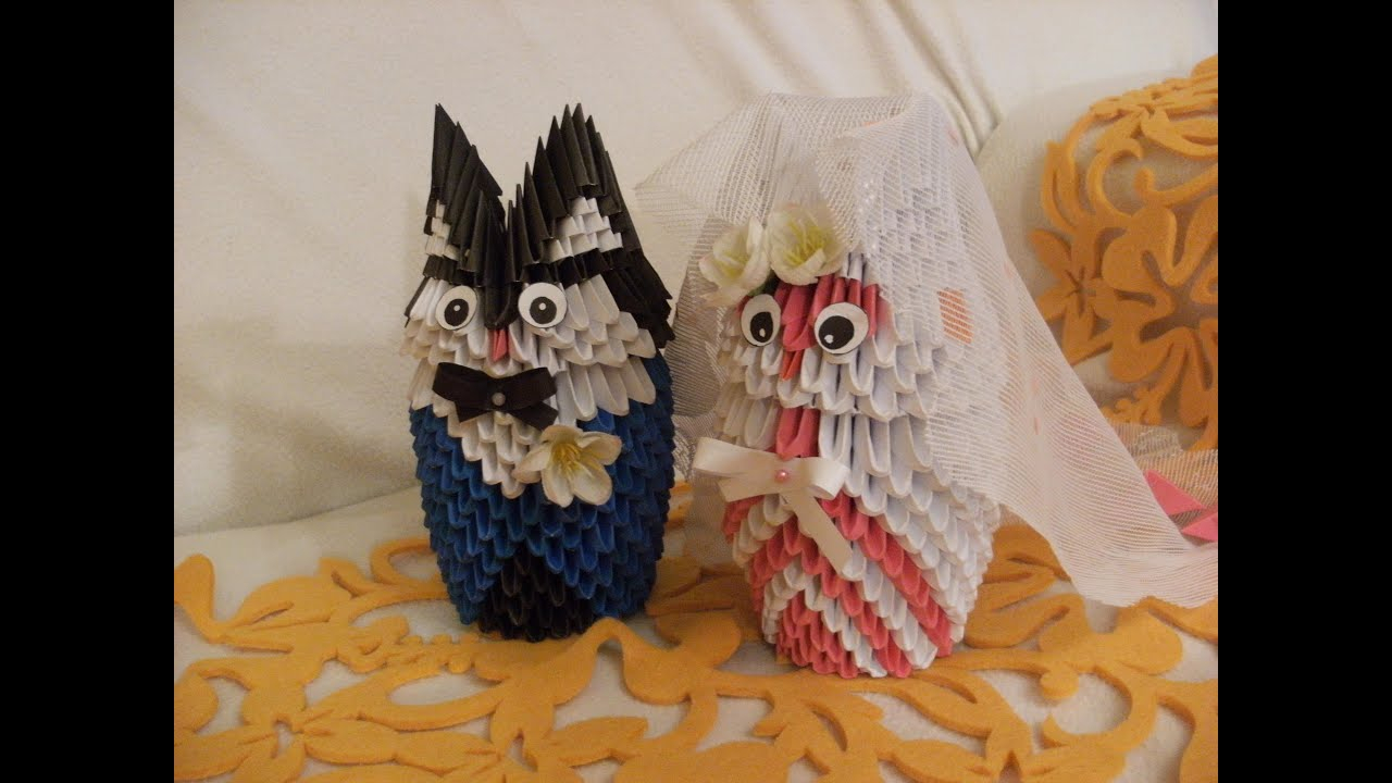3D Origami Wedding 3d Origami Bride Panna Mloda Owl Wedding How To Make Instruction