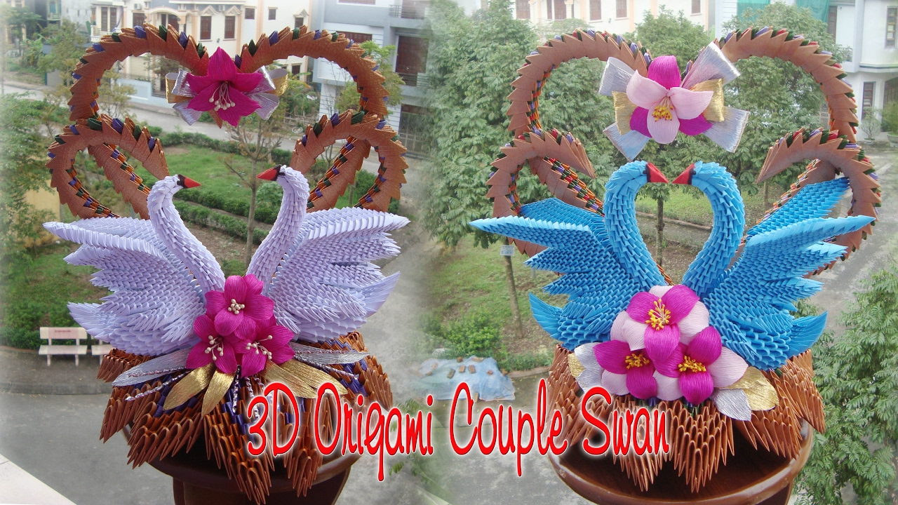 3D Origami Wedding 3d Origami Couple Swan Paper Swan Wedding Decoration