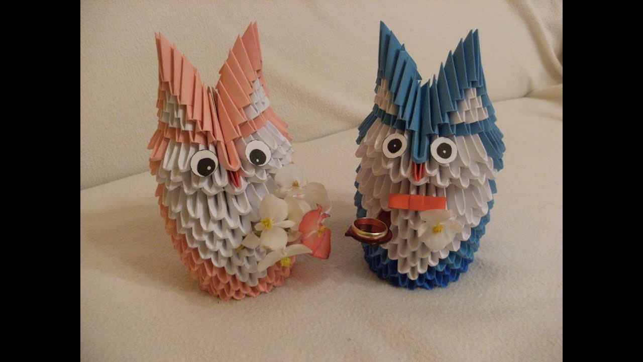 3D Origami Wedding 3d Origami Flower Girl And Ring Bearer Owl Wedding How To Make Instruction