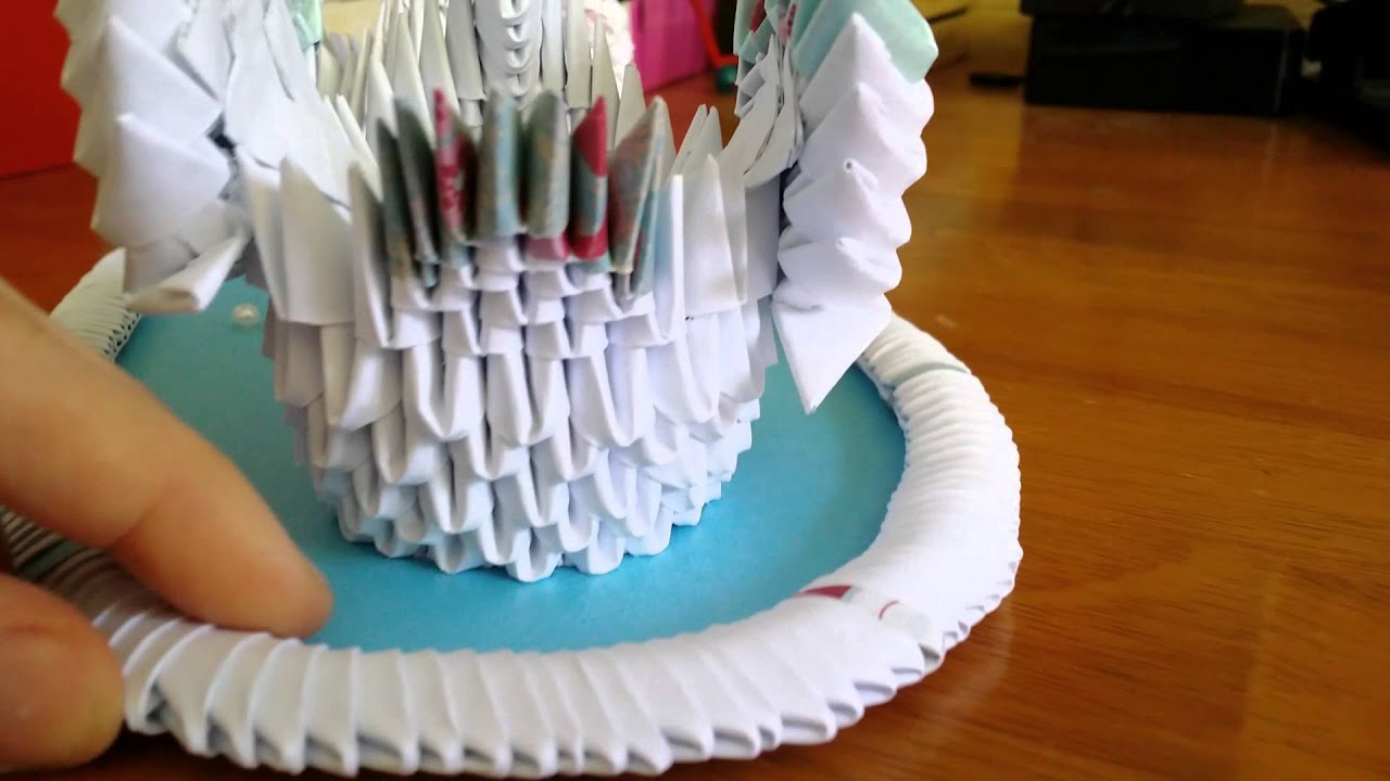 3D Origami Wedding 3d Origami Wedding Gift Swan Lake