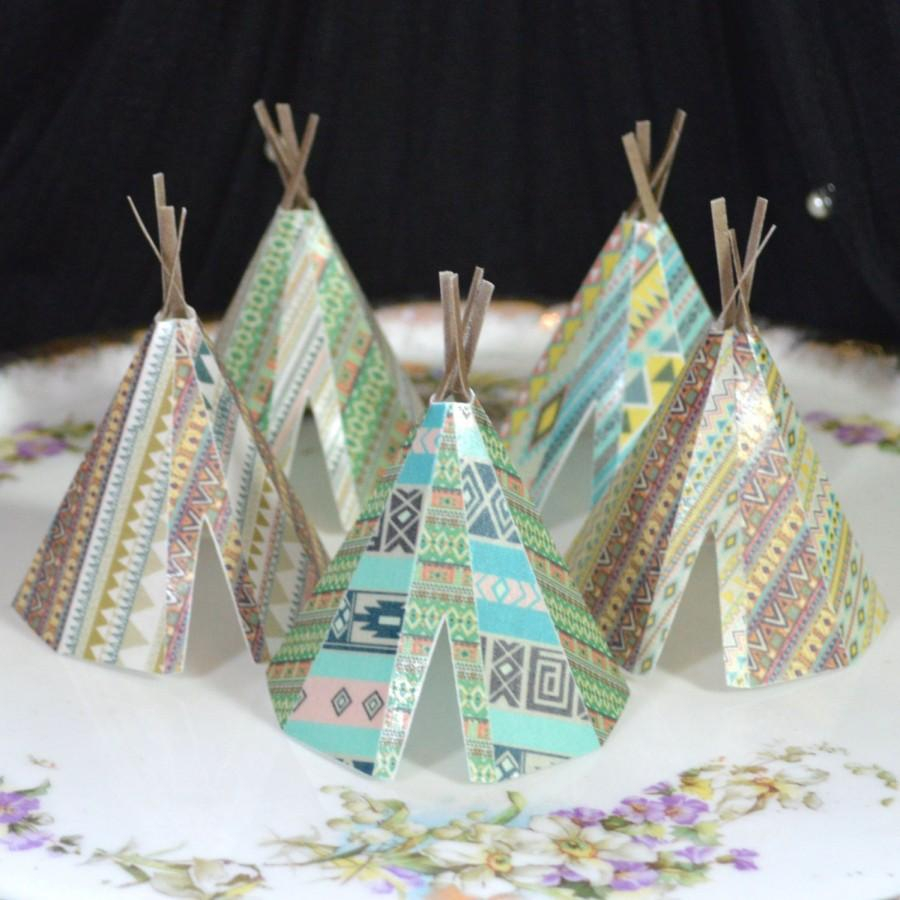 3D Origami Wedding Edible Teepees 3d X 5 Native Tribal Boho Tipi Wafer Paper Bohemian