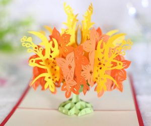 3D Origami Wedding Us 3199 20 Off10pcs 3d Pachira Macrocarpa Tree Handmade Kirigami Origami Wedding Party Invitation Cards Greeding Birthday Card Postcard In Cards