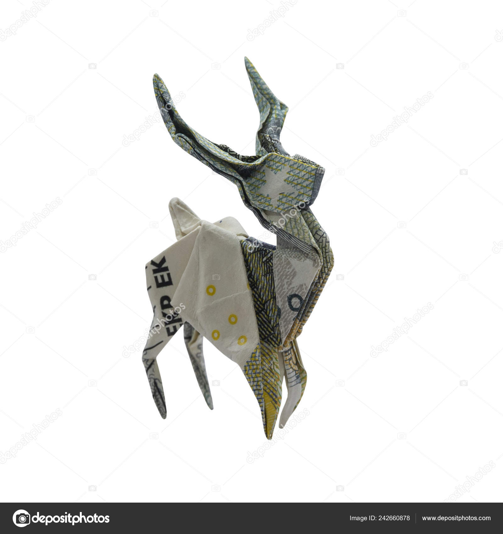 5 Note Origami Money Origami Ba Deer Wild Stag Animal Folded Real Euro Stock