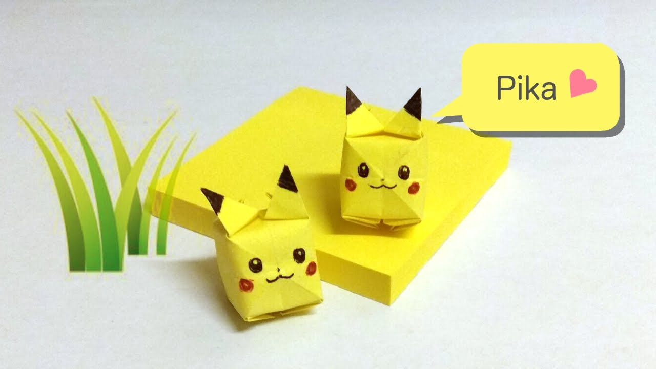 5 Note Origami Pikachu Sticky Note Origami