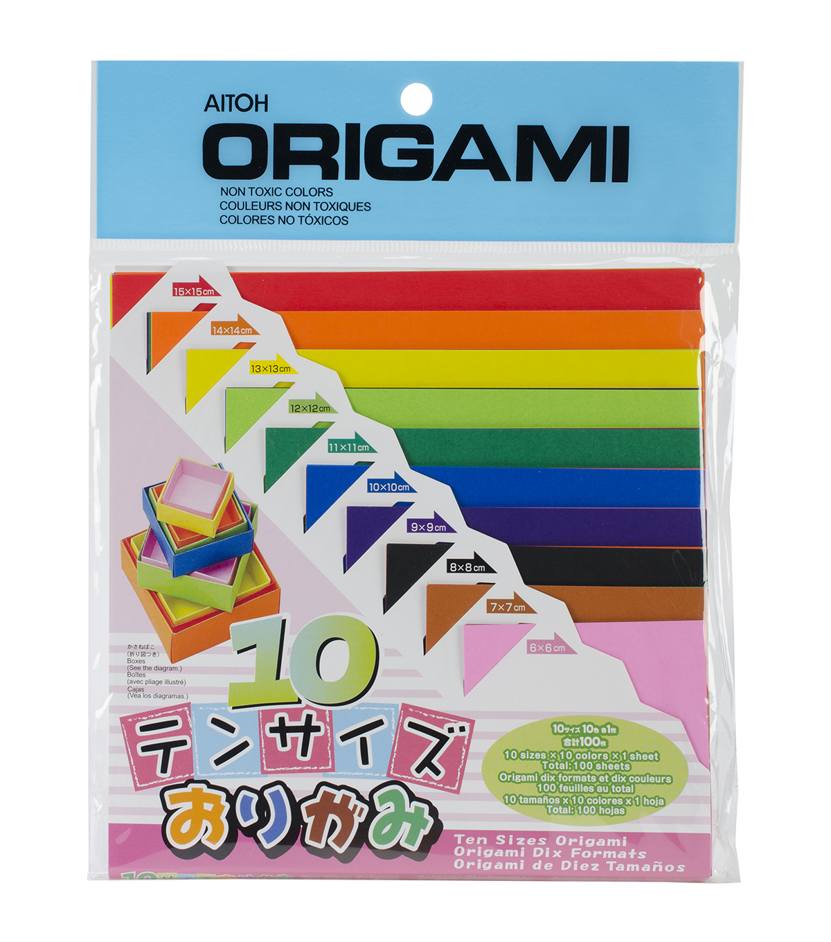 Aitoh Origami Paper Aitoh Asst Sizes Origami Paper 100pk