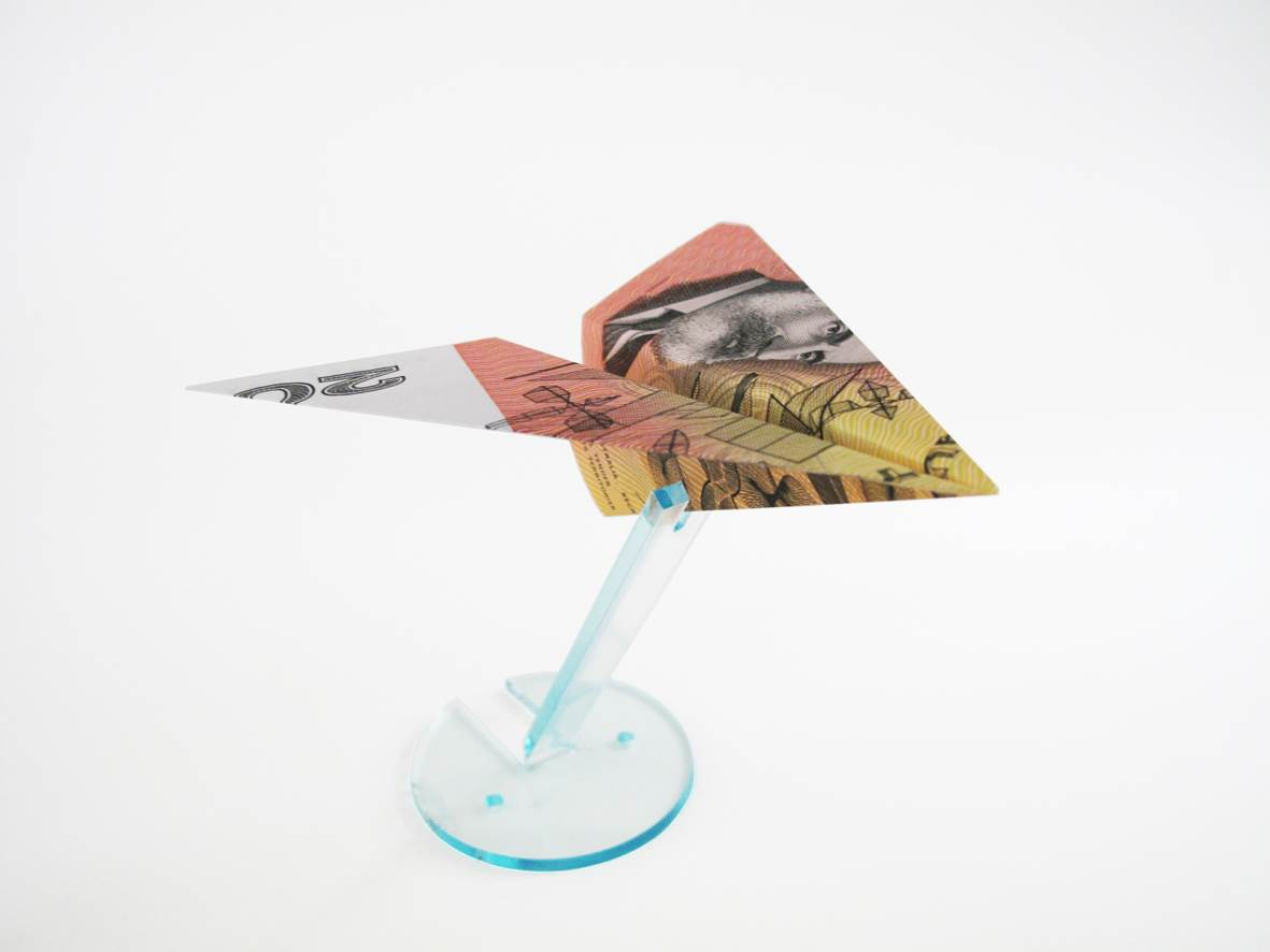 Australian Money Origami Paper Money Plane 16cm X 8cm 2012 Folded Mint Condition Old