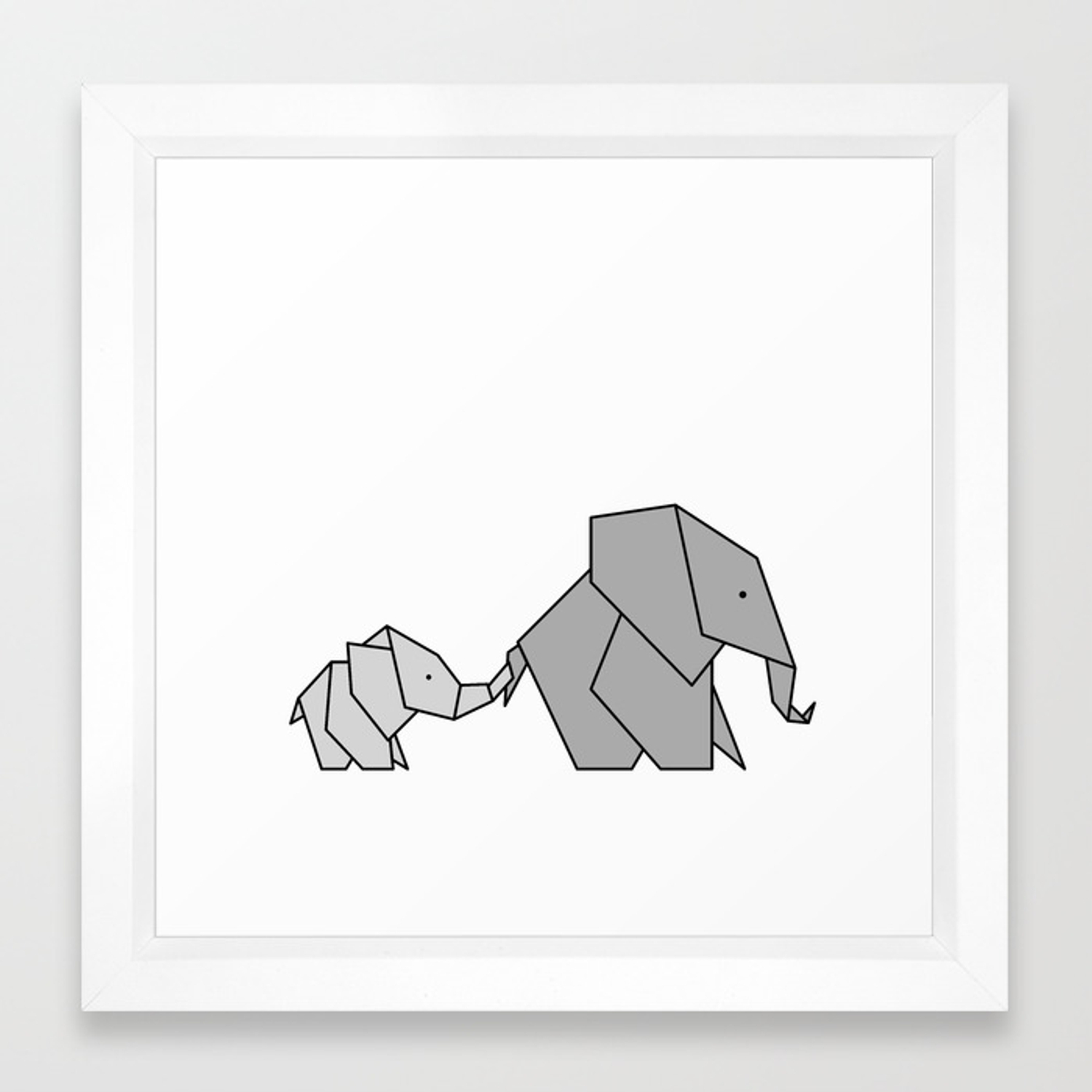 Baby Elephant Origami Origami Ba Elephant Framed Art Print