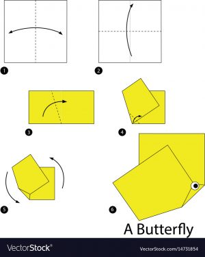 Butterfly Origami Instructions Step Step Instructions How To Make Origami Vector Image
