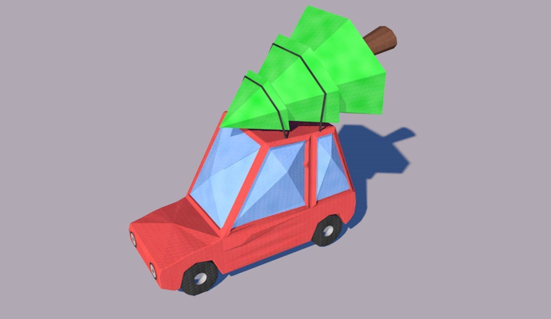 Car Origami 3D Origami Lowpoly Cartoon Car 3d Model