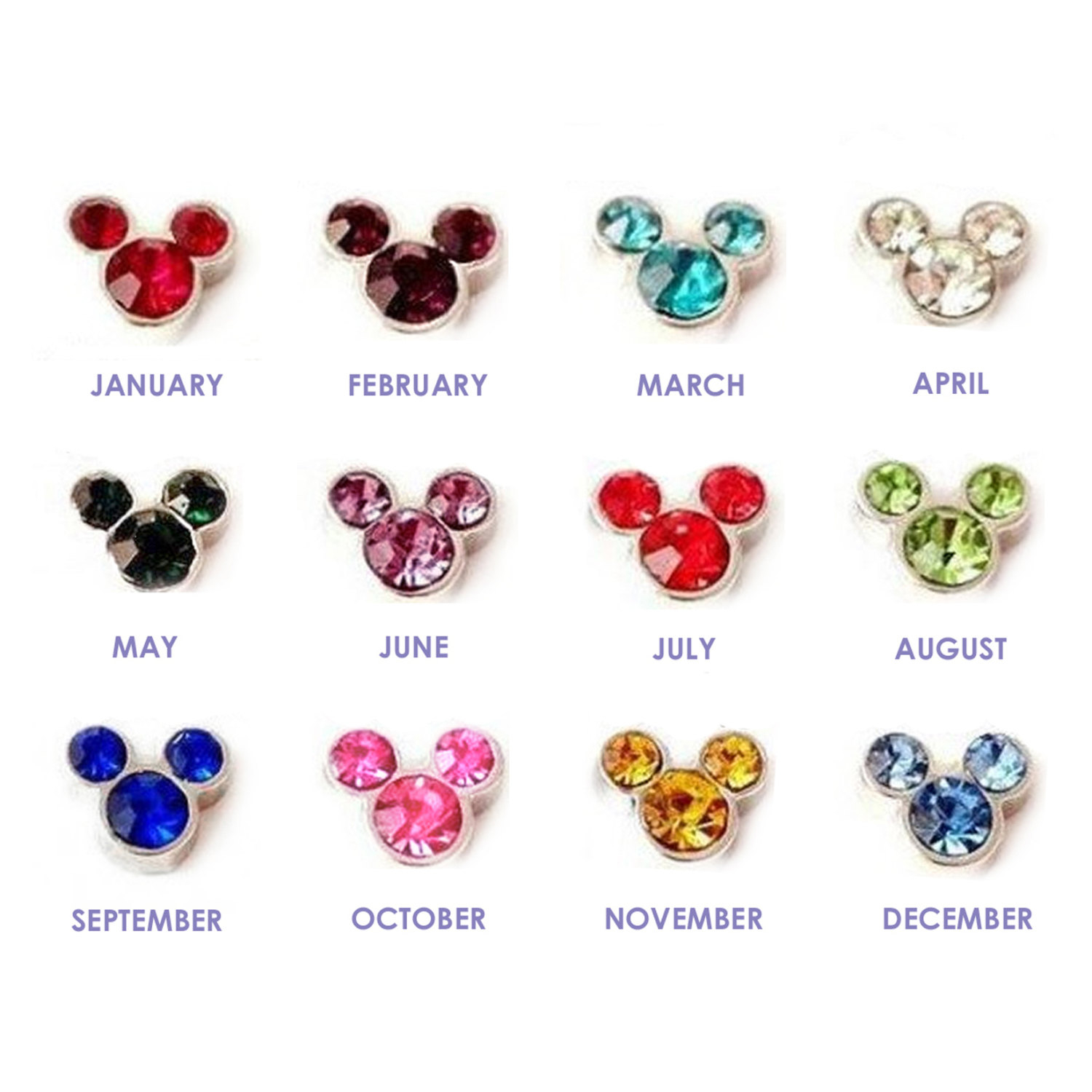 Charms For Origami Owl Mickey Birthstone Floating Charms Fits Origami Owl Lockets