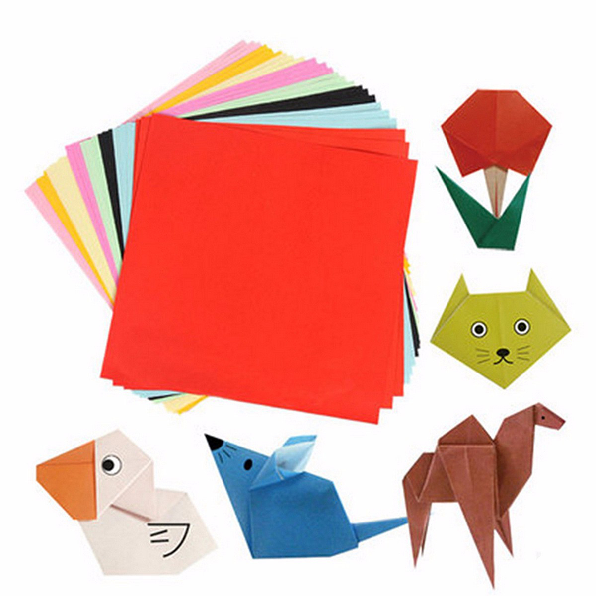 Cheap Origami Paper In Bulk Diy Square Double Sided Origami Folding Lucky Wish Paper Crane Craft Colorful Sheets