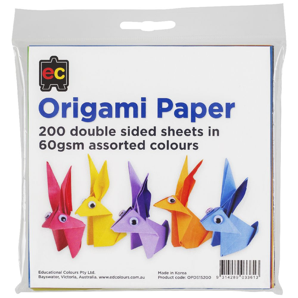 Cheap Origami Paper In Bulk Educational Colours Origami Paper Printed 200 Pack Officeworks