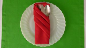 Christmas Origami Napkin Napkin Folding Fancy Pouch