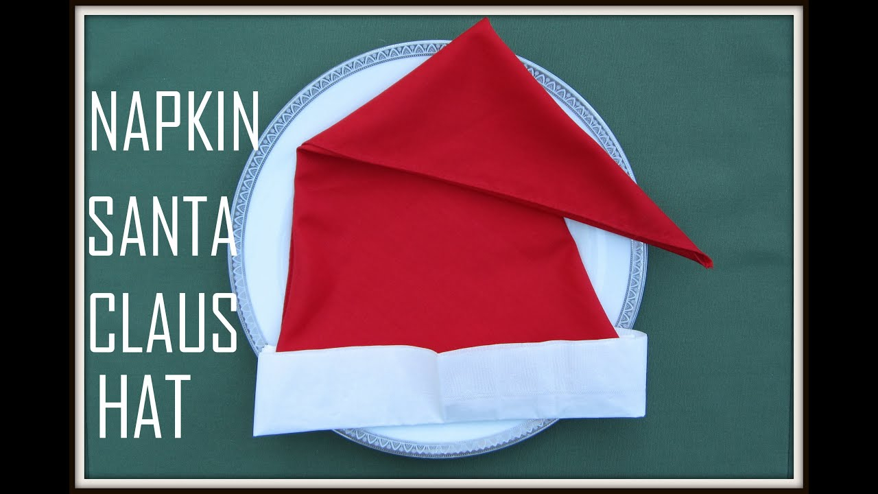 Christmas Origami Napkin Napkin Folding Santas Hat Christmas